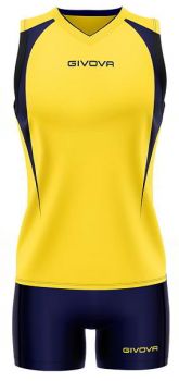 Givova Damen Volleyball Trikot-Set Spike gelb-blau
