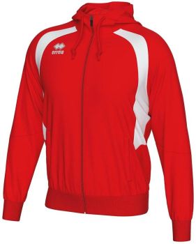 Preview: Errea Kapuzensweetjacke Aris  rot-weiß