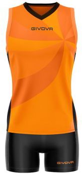 Givova Damen Volleyball Trikot-Set Elica orange-schwarz