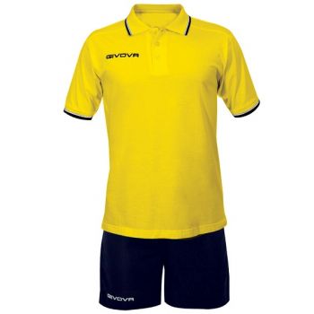 Givova Poloshirt Street gelb mit blauer Hose