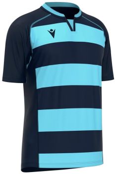 Macron Rugby Trikot Alabaster dunkelblau-hellblau gestreift