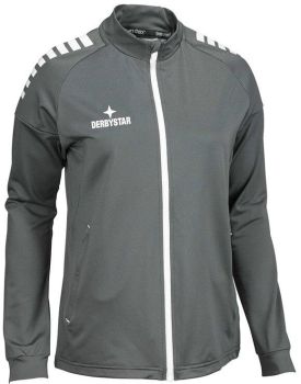 Derbystar Damen Trainingsjacke Madrid grau-weiß