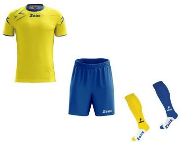 Zeus Fußball Trikot Komplett-Set Mida gelb-blau