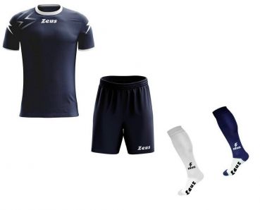 Zeus Fußball Trikot Komplett-Set Mida dunkelblau-weiß