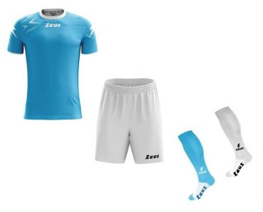 Zeus Fußball Trikot Komplett-Set Mida hellblau-weiß