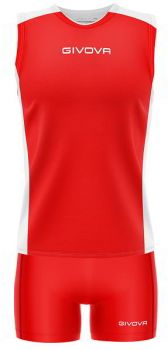 Givova Damen Volleyball Trikot-Set Piper rot-weiß