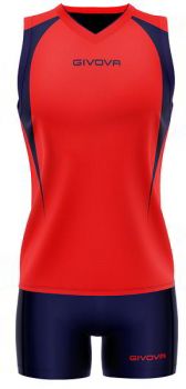 Givova Damen Volleyball Trikot-Set Spike rot-blau