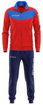 Givova Trainingsanzug Visa rot-blau-dunkelblau