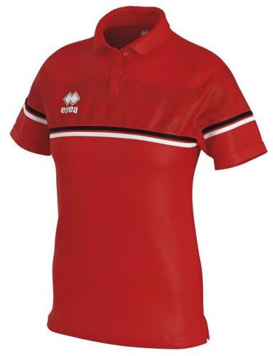 Errea Damen Poloshirt Darya rot-schwarz-weiß