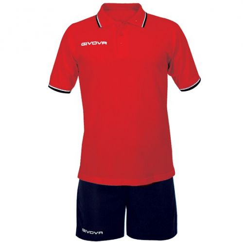 Givova Poloshirt Street rot mit blauer Hose