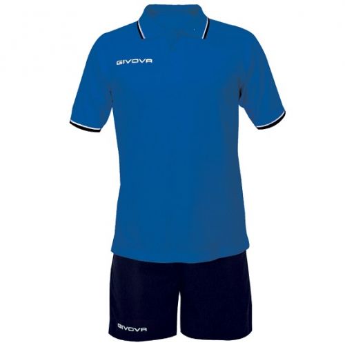 Givova Poloshirt Street blau mit dunkelblauer Hose