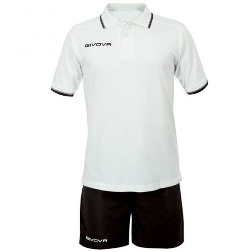 Givova Poloshirt Street weiß mit Hose in schwarz