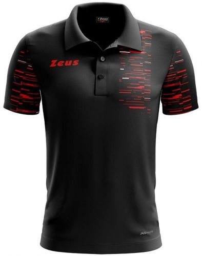 Zeus Poloshirt Glitch schwarz-rot