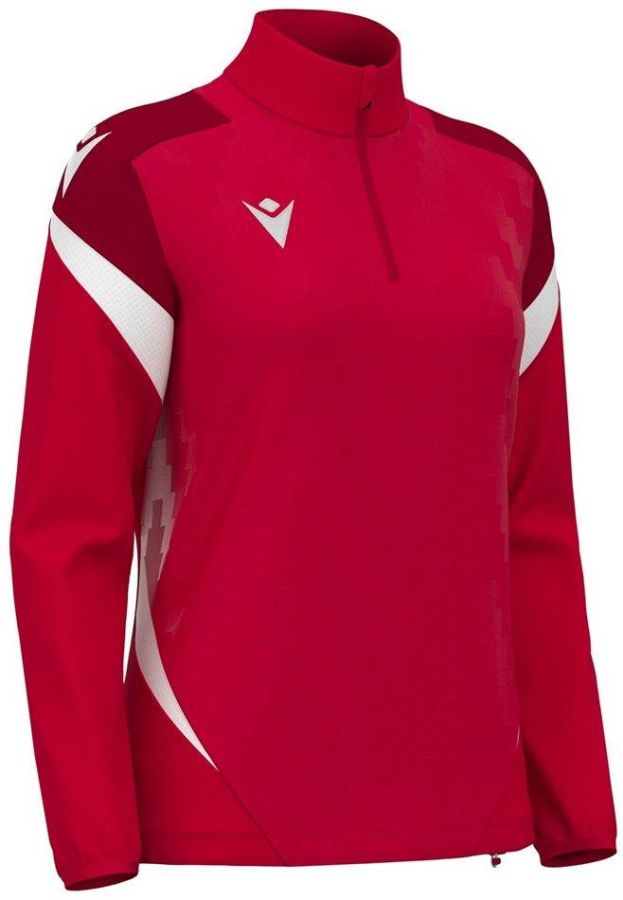 Macron Damen 1/4-Zip Leona rot-weiß