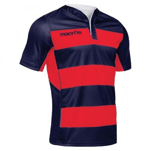 Macron Rugby Trikot Idmon blau-rot gestreift