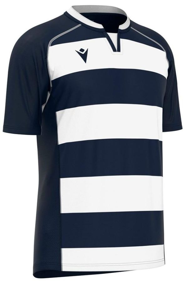 Macron Rugby Trikot Alabaster dunkelblau-weiß gestreift