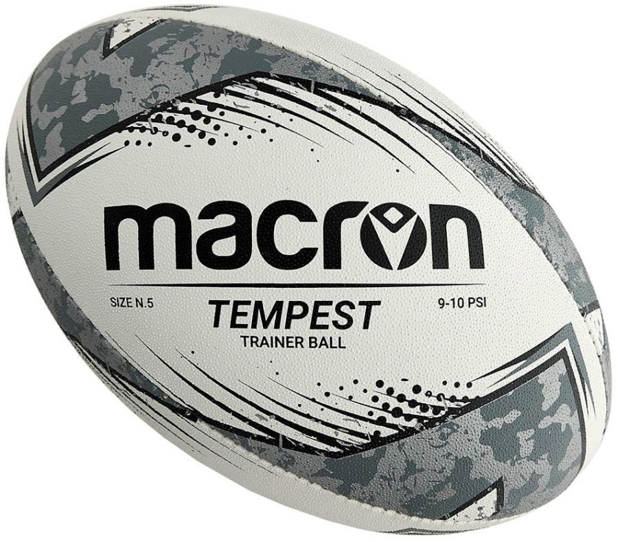 Macron Rugbyball Tempest schwarz-weiß