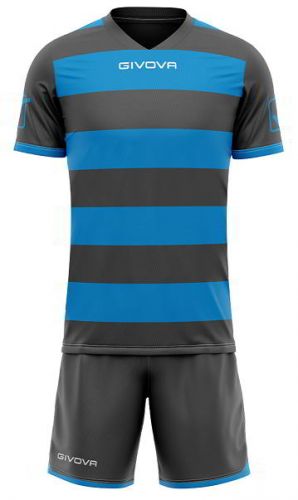 Givova Trikot Rugby türkis-grau gestreift